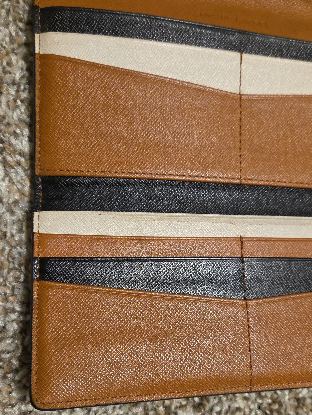 MICHAEL KORS Saffiano Color Block Carryall Long Wallet